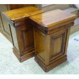 BEDSIDE CABINETS, a pair, Louis Philippe style cherrywood, each with drawer and door,