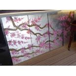 CONTEMPORARY SCHOOL, the Japanese Cherry Blossom quadrIptych, 100cm x 55cm per panel.