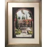 ALTINO VILLASANTE, 'Grenada' watercolour, 49cm x 37cm, signed, label verso framed.