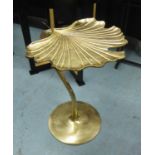 GINKGO LEAF SIDE TABLE, 1970's Italian style, gilt finish, 56cm H.