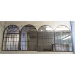 GARDEN WALL MIRRORS, a set of four, French provincial style, 45cm W x 73cm H.