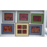 ANIMAL EMBROIDERIES, a set of nine of various sizes and descriptions, framed,