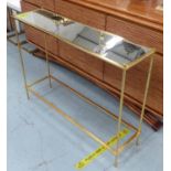 CONSOLE TABLE, 1960's French inspired, gilt with mirrored top, 102cm x 27.5cm x 76.5cm approx.