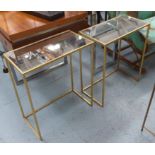 SIDE TABLES, a pair, 1960's French inspired, 56cm x 30.5cm x 66cm approx.