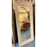 WALL MIRROR, continental style white painted finish, 188cm x 84cm.