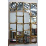 WALL MIRROR, 1960's French style segmented, 109cm x 73cm.