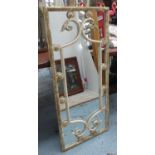 GARDEN WALL MIRRORS, a pair, French provincial style trellis design, 112.5cm x 48.5cm approx.