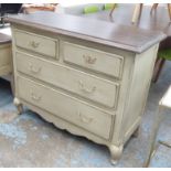 CHEST, French provincial style painted with four drawers, 106cm x 47cm x 86cm.