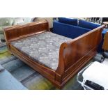 SLEIGH BED FRAME, Louis Philippe style cherrywood from Liberty, with base, 97cm H x 169cm W.