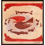 GEORGES BRAQUE 'Oiseau III', silk, plate signed, 79cm x 83cm, framed and glazed.