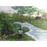 ERROL PRINCE 'Jamaican Landscape', oil on canvas, signed and dated, 50cm x 60cm.