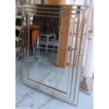 WALL MIRROR, French 1960's style, 118cm x 87cm.