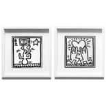 KEITH HARING, 'Break Dancer' and 'Love', a pair of limited edition lithographs, ed of 2000,