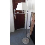 FLOOR LAMPS, a pair, vintage French, articulating arms with shades.