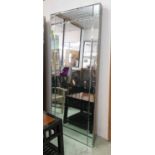 WALL MIRRORS, a set of three, contemporary, bevelled plate, 200cm x 90cm approx.