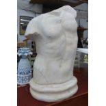 TORSO OF AN ADONIS, in the Grecian manner, faux stone, 100cm H.