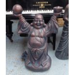 THE LAUGHING BUDDHA, faux bronze finish, 87cm H.