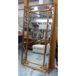 WALL MIRROR, continental style, gilt and mirror frame, 184cm x 92cm.