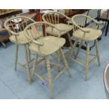 ATTRIBUTED TO CHALON BAR STOOLS, a set of four, 94cm H.