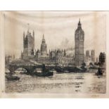 S. G. ROWLES 'Houses of Parliament', engraving, signed in pencil, 24cm x 31cm, framed.