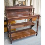 BUFFET, late Victorian mahogany of four tiers, 138cm H x 122cm x 56cm.