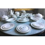 DINNER SERVICE, English fine bone China Royal Worcester 'Contessa', twelve place, six piece setting.