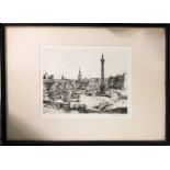 HENRY LAMBERT 'Trafalgar Square', engraving, signed in pencil, 17cm x 22cm, framed.