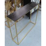 CONSOLE TABLE, 1960's French style, ebonised top, 81cm x 21cm x 71cm.