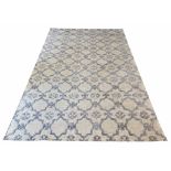 CONTEMPORARY SILK AND WOOL CARPET, 300cm x 200cm, Moroccan lattice design.