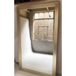 WALL MIRROR, large rectangular with broad silver frame, 235cm x 140cm.