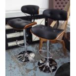 CHARLES AND RAY EAMES INSPIRED BAR STOOLS, a pair.