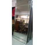 WALL MIRRORS, a pair, contemporary bevelled plate.