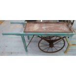 POTTAGER TROLLEY, French provincal style, blue painted.