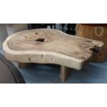 LOW TABLE, live edge wood top, 116cm x 101cm x 33cm H.