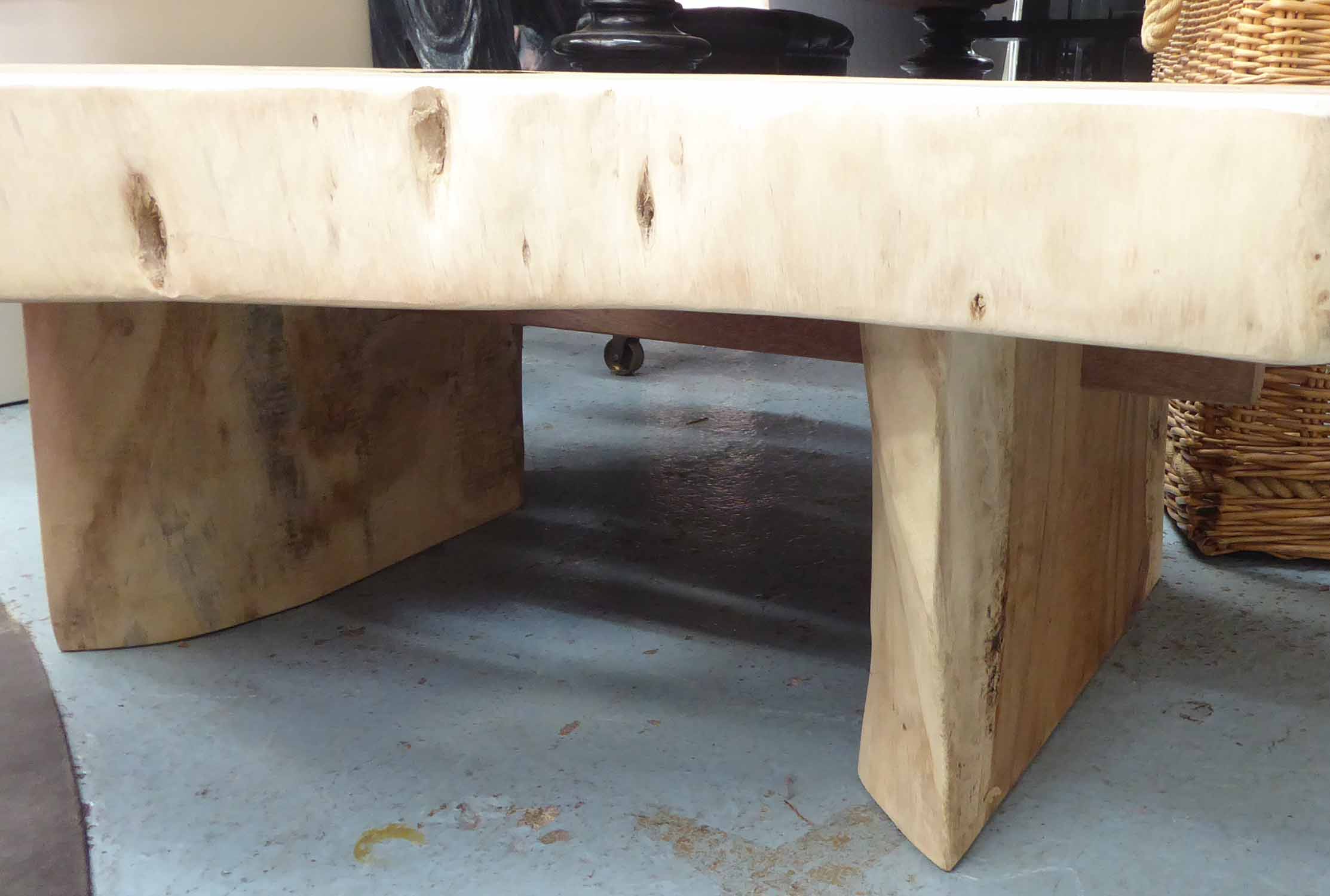LOW TABLE, live edge wood top, 116cm x 101cm x 33cm H. - Image 2 of 3