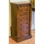 WELLINGTON CHEST, Victorian mahogany with seven drawers enclosed by a stile, 104cm H x 51cm x 35cm.