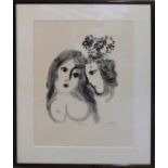AFTER MARC CHAGALL 'Lovers', a pair offset prints, framed (2).