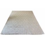 CONTEMPORARY ART DECO DESIGN SILK CARPET, 300cm x 240cm, geometric silver field.