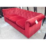 CHESTERFIELD STYLE SOFA, crimson velvet finish, 190cm approx.