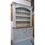 DRESSER, French style, in a distressed painted finish, 142cm x 43cm x 227cm H.