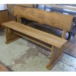 RUSTIC BENCH, oak, 160cm W.