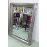 WALL MIRROR, continental style, silvered frame, 113cm x 81cm.