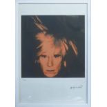 ANDY WARHOL 'Self Portrait', lithograph, from Leo Castelli gallery, stamped on reverse, edited by G.