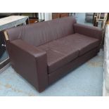 DE LA ESPADA SOFA, raw umber finish, on block supports, 170cm W.