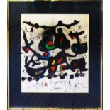 JOAN MIRO 'Composition', lithographic poster, prov: The Mark Gallery, 65cm x 60cm, framed.