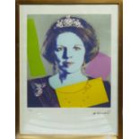 ANDY WARHOL 'Queen Beatrix', lithograph, from Leo Castelli gallery, stamped on reverse, edited by G.