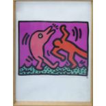 KEITH HARING 'Pop Shop V', lithograph in colours, 80cm x 60cm, framed and glazed.