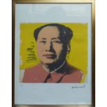 ANDY WARHOL 'Mao', lithograph, from Leo Castelli gallery, stamped on reverse, edited by G.