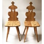 SWISS CHALET CHAIRS, a pair,