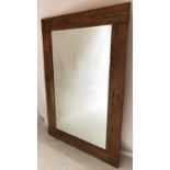 WALL MIRROR, rectangular bevelled mirror within a broad reclaimed teak frame, 120cm x 180cm H.